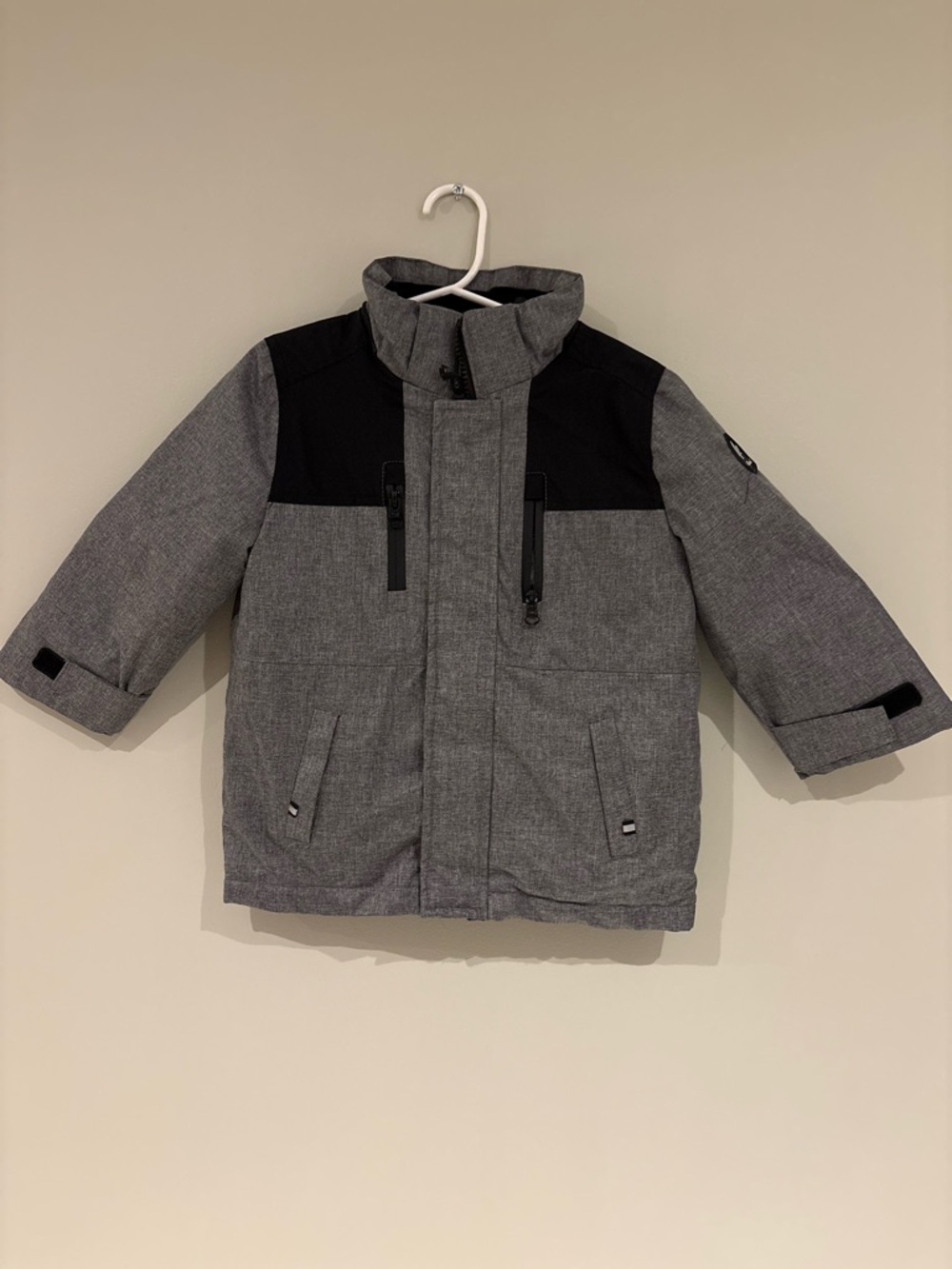 Kids Two-Tone Grey & Black Puffer Jacket